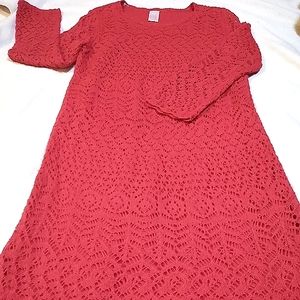 Cat&Jack Lace Knit Long Sleeve Dress Size 14/16